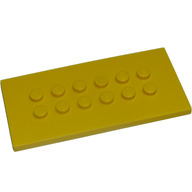 Lego deska (destička) 4x8 se 12-ti study uprostřed, žlutá (657624)